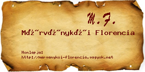 Márványkői Florencia névjegykártya